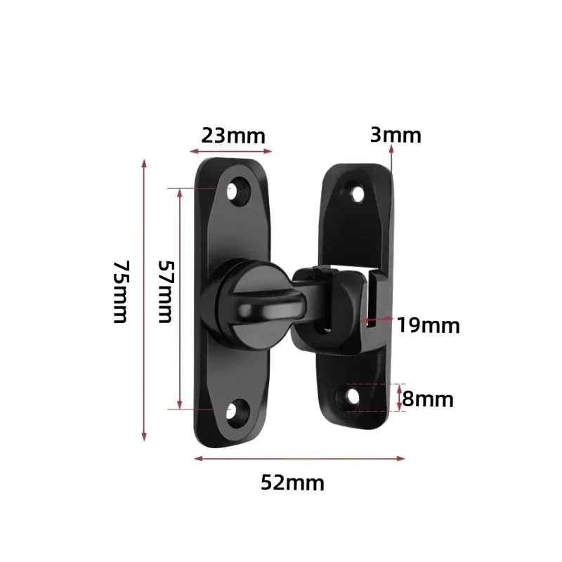Verrou de porte coulissant en alliage de zinc à 90°/180°, sécurité domestique 5