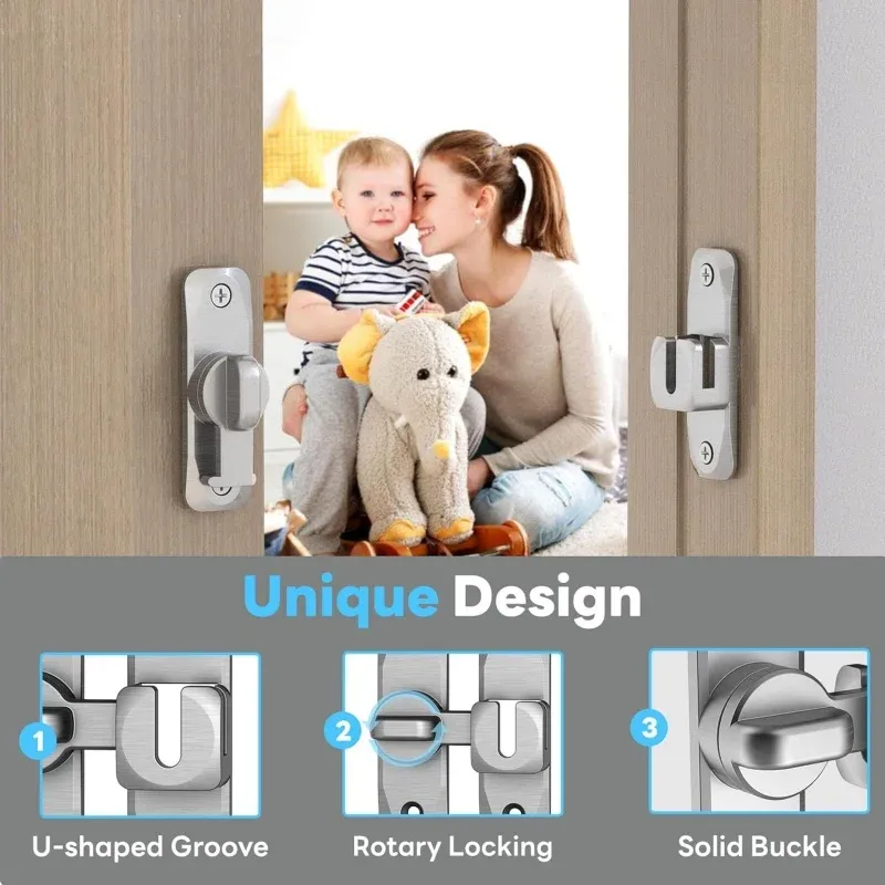 Gros plan sur le loquet de porte en alliage de zinc
