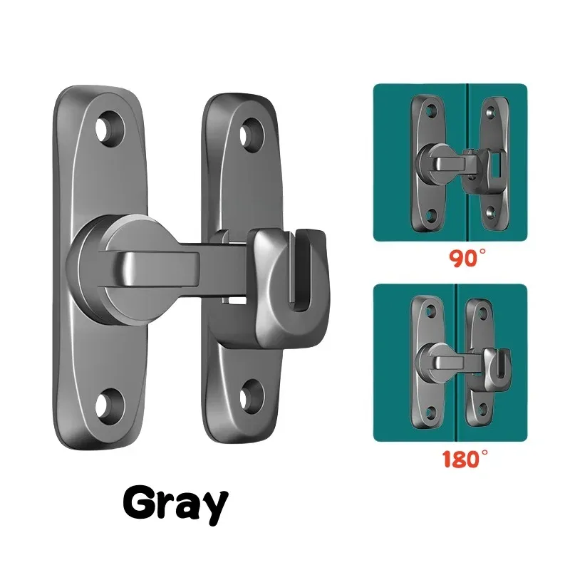 Verrou de porte coulissant en alliage de zinc à 90°/180°, sécurité domestique 8