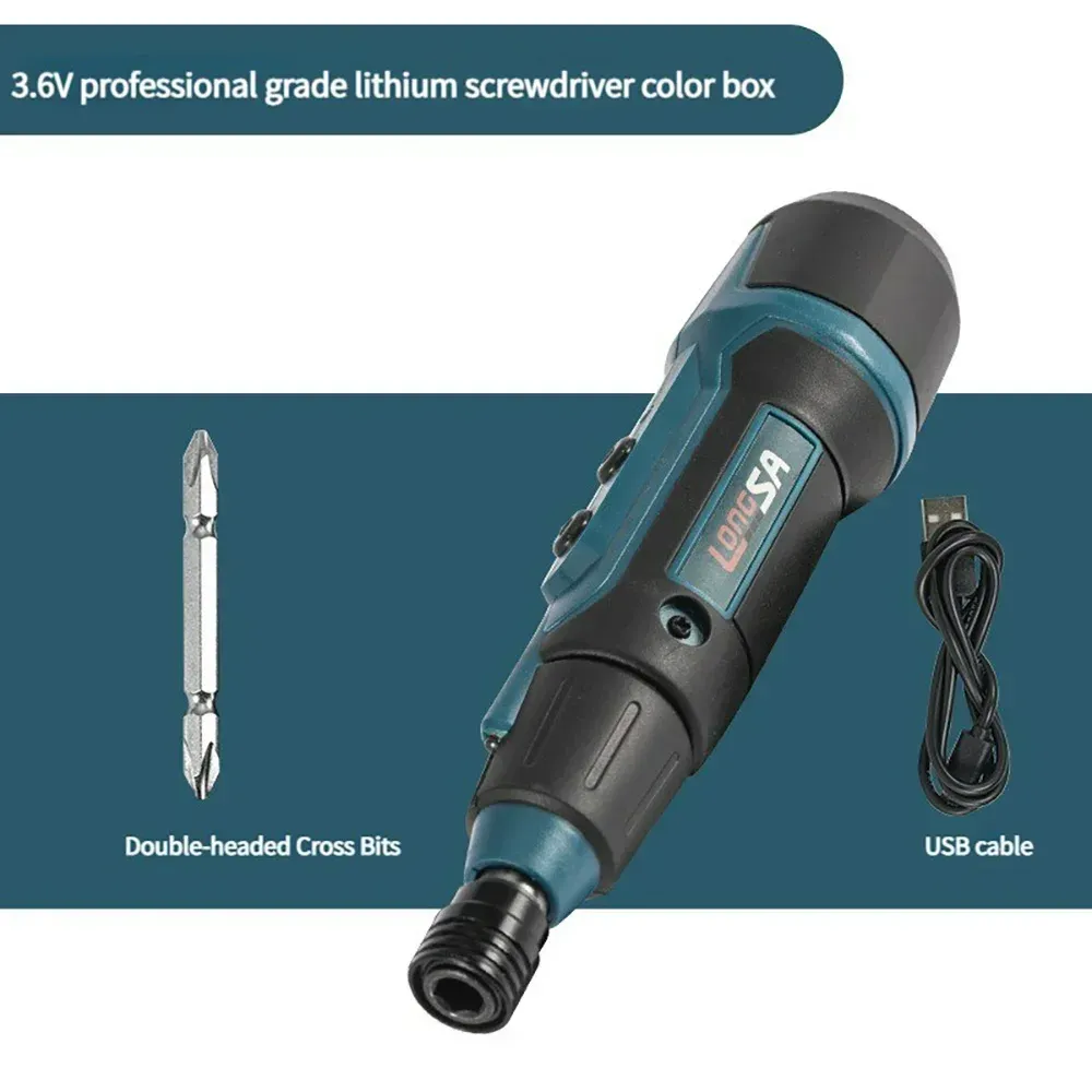 Tournevis électrique sans fil 2 Nm 3,6 V 200 tr/min rechargeable 7