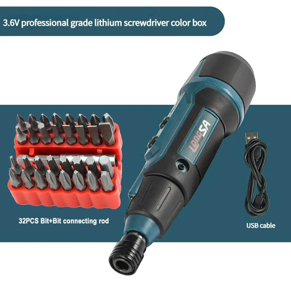 Tournevis électrique sans fil 2 Nm 3,6 V 200 tr/min rechargeable 13