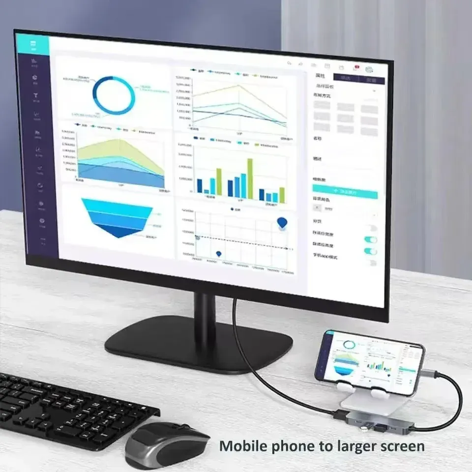 Hub USB-C multifonction pour téléphone, PC et Mac