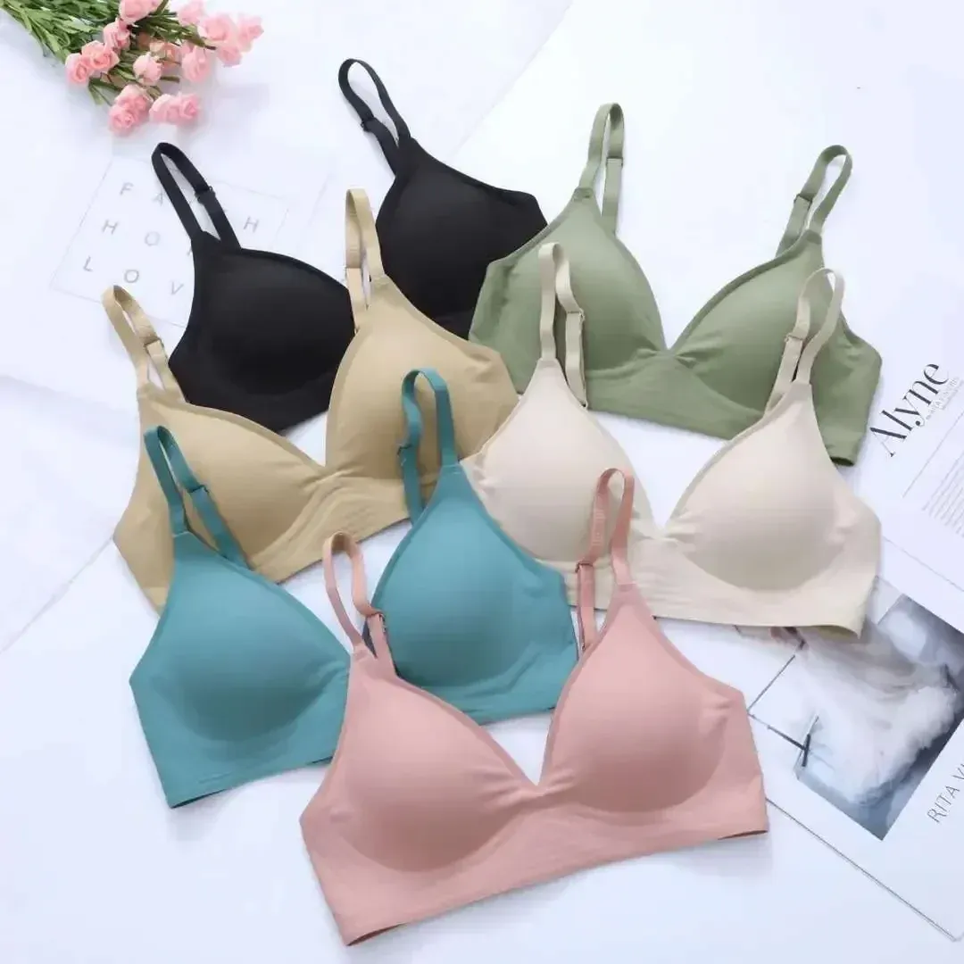 Soutien-gorge sans couture en latex pour femme, brassière sans armatures, rembourrée et amovible, idéal pour le sommeil, vendu à l'unité 3