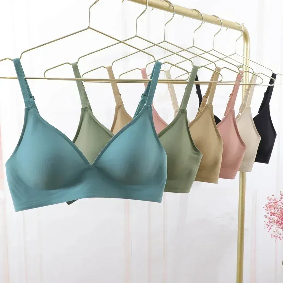 Soutien-gorge sans couture en latex pour femme, brassière sans armatures, rembourrée et amovible, idéal pour le sommeil, vendu à l'unité 6