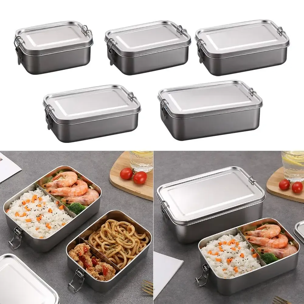 Boîte à bento en acier inoxydable avec couvercle
