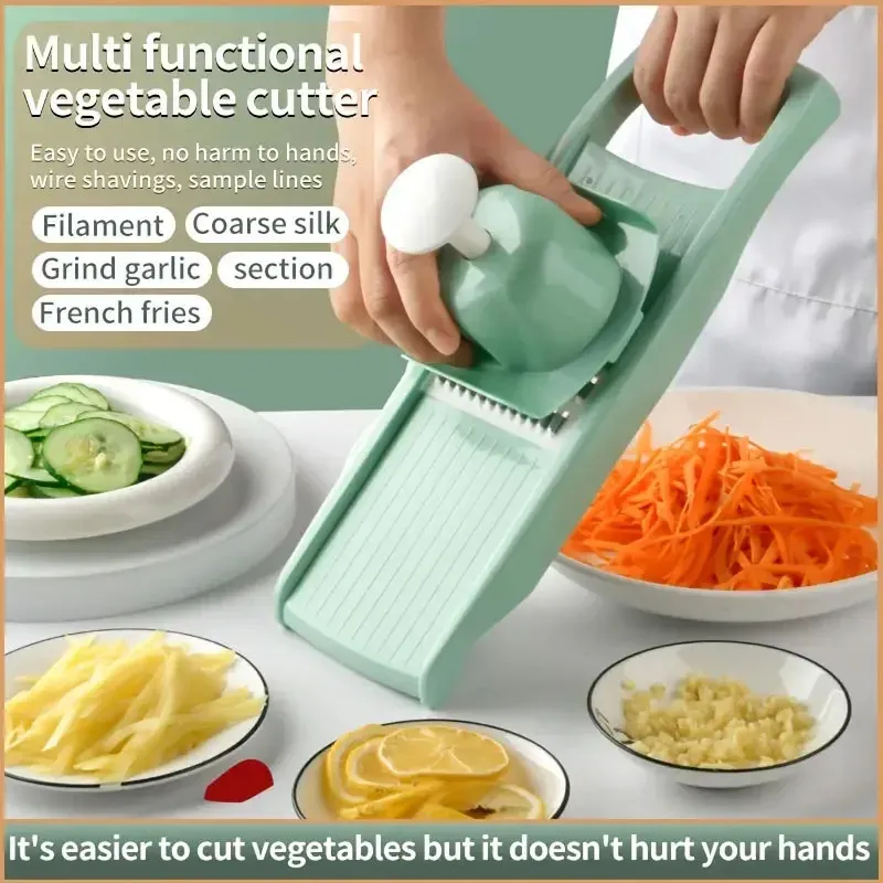 Coupe-pommes de terre, coupe-légumes domestique, robot multifonction pour fruits, coupe-julienne, râpe avec poignée, ustensiles de cuisine 2