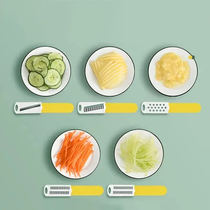 Coupe-pommes de terre, coupe-légumes domestique, robot multifonction pour fruits, coupe-julienne, râpe avec poignée, ustensiles de cuisine 6