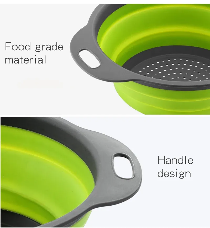 Passoire pliable en silicone en situation