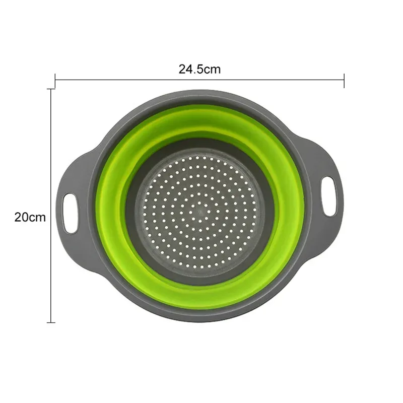 Panier égouttoir pliant en silicone, rond, pour légumes et fruits, lot de 2 17