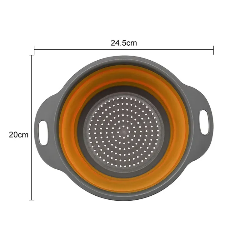 Panier égouttoir pliant en silicone, rond, pour légumes et fruits, lot de 2 16