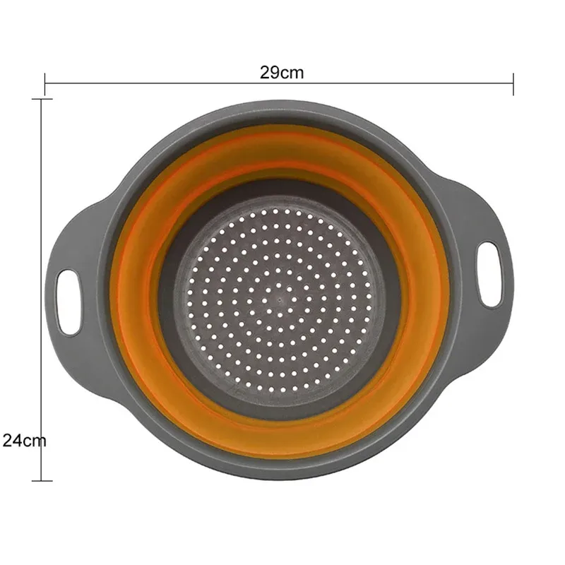 Panier égouttoir pliant en silicone, rond, pour légumes et fruits, lot de 2 14