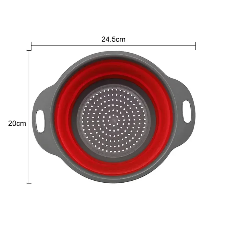 Panier égouttoir pliant en silicone, rond, pour légumes et fruits, lot de 2 10