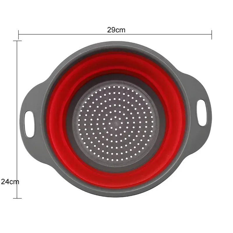 Panier égouttoir pliant en silicone, rond, pour légumes et fruits, lot de 2 7