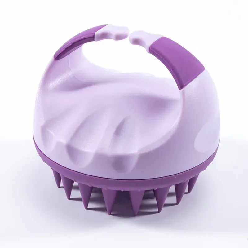 Brosse de massage en silicone pour cuir chevelu, shampoing et lavage des cheveux 5