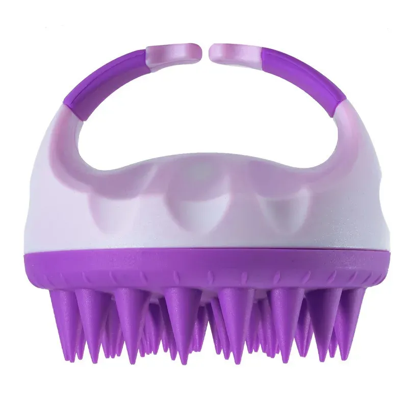 Brosse de massage en silicone pour cuir chevelu, shampoing et lavage des cheveux 9