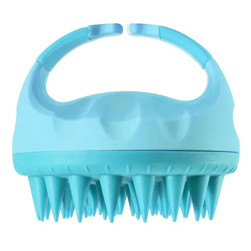 Brosse de massage en silicone pour cuir chevelu, shampoing et lavage des cheveux 11