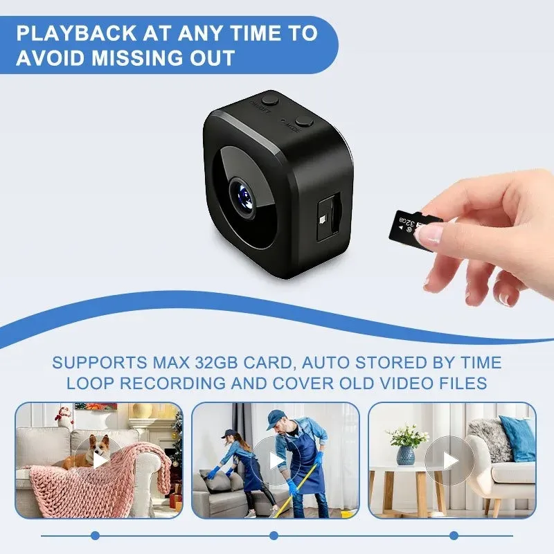 Mini caméra de surveillance avec son support