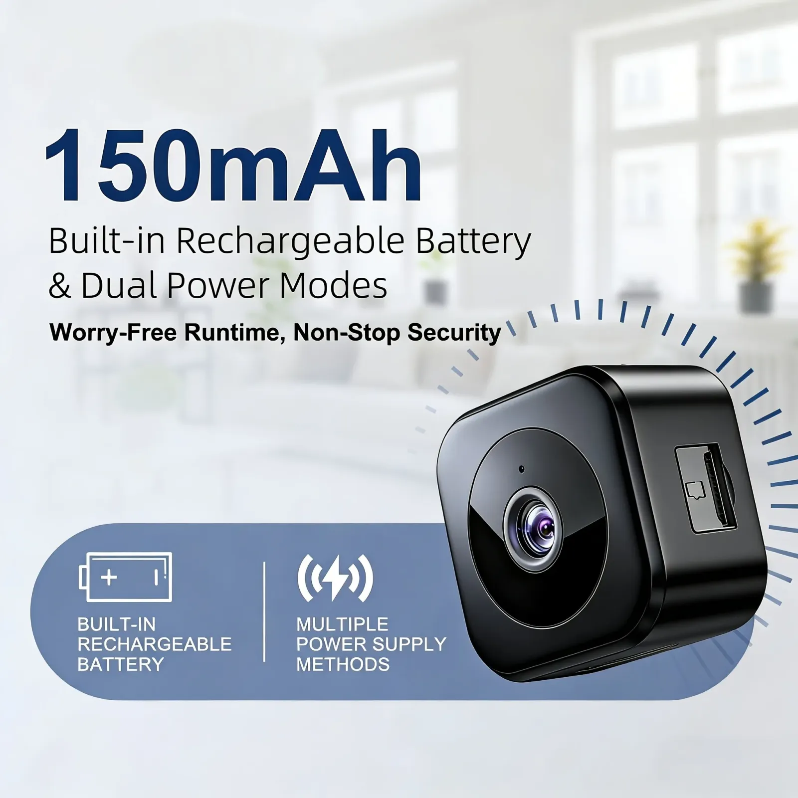 Mini caméra de surveillance vue de face