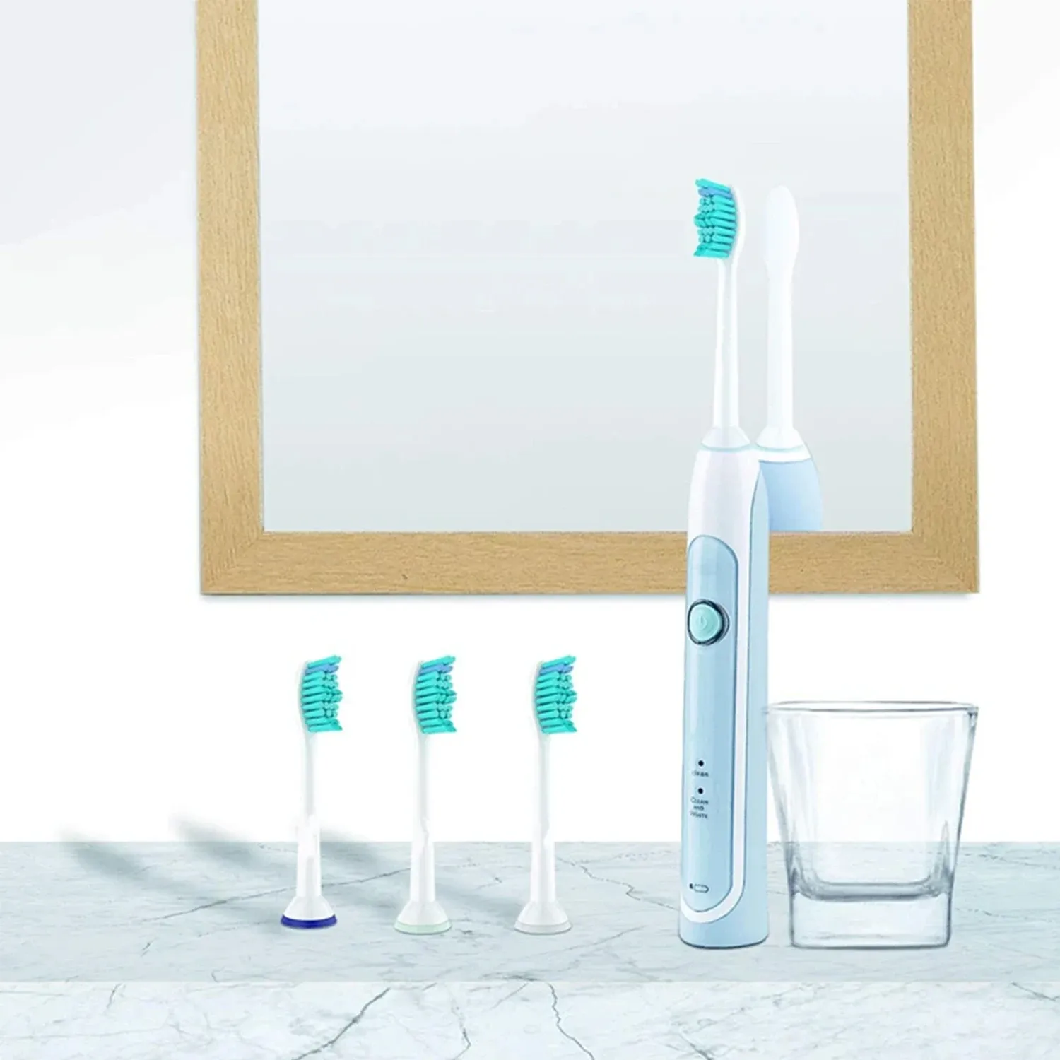 Têtes de rechange pour brosse à dents électrique en situation
