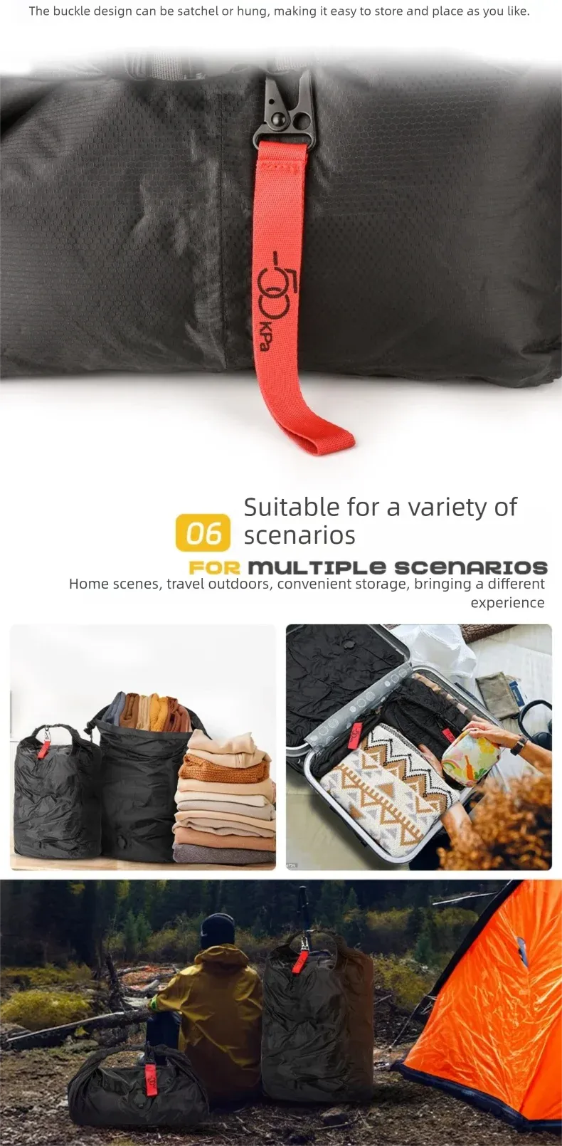 Sac de rangement sous vide, finition raffinée