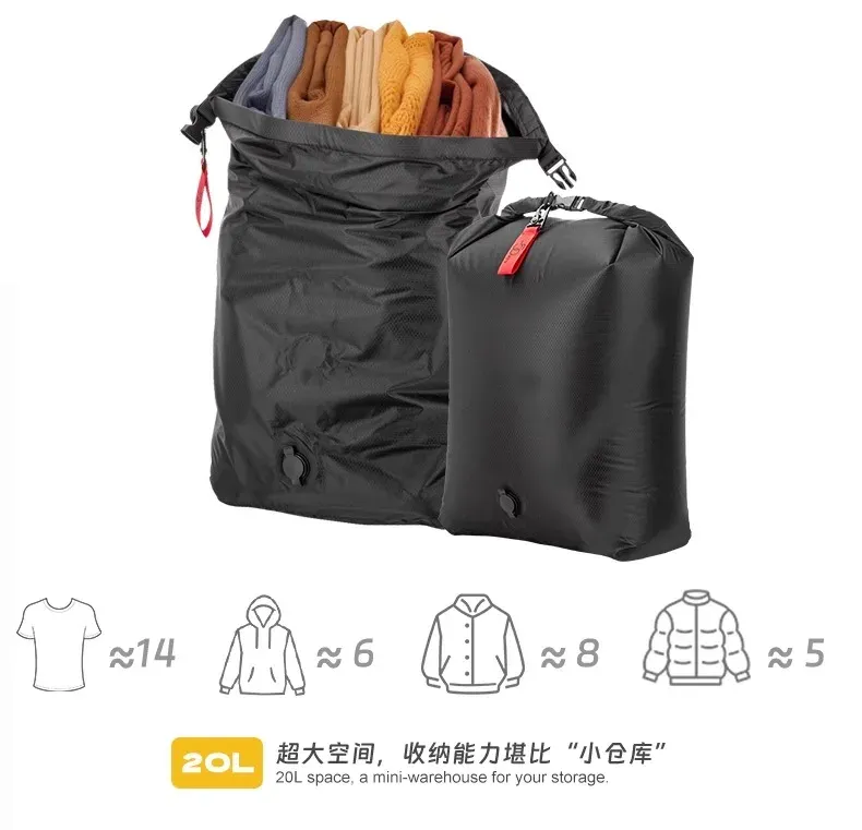 Sac de rangement compressible sous vide, portable, grande capacité, étanche, sac à bagages, sac à vêtements, anti-poussière, voyage d'affaires 25