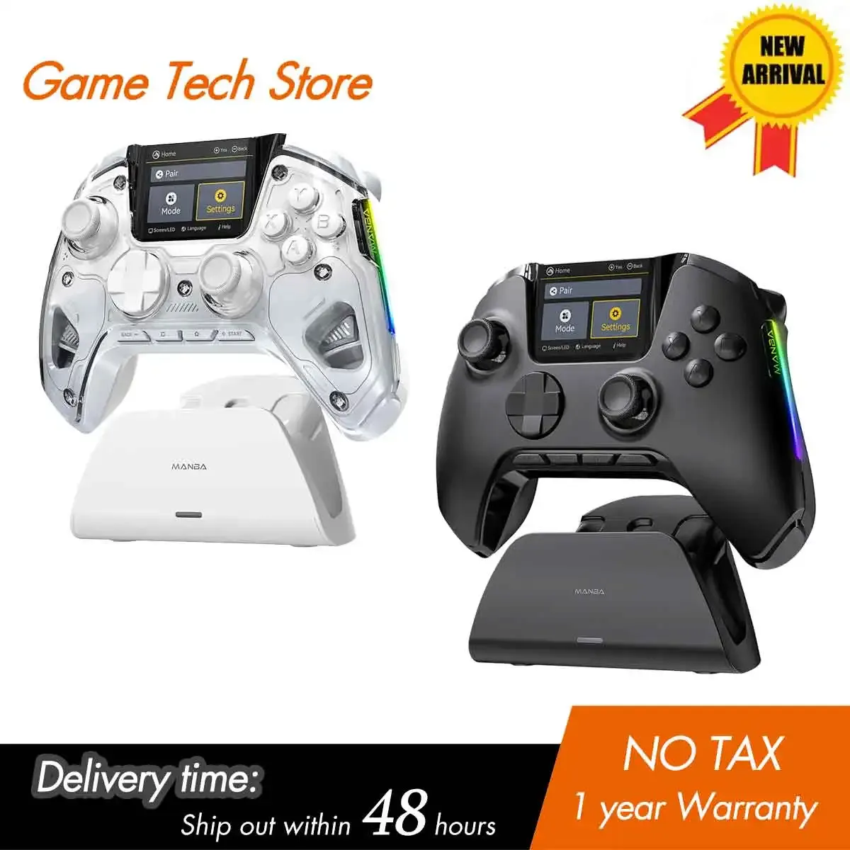 Manette de jeu sans fil Mamba One V2 pour iOS/Android/Switch/PC, stick à effet Hall, éclairage RGB, batterie 1800 mAh avec station de charge - Image 1