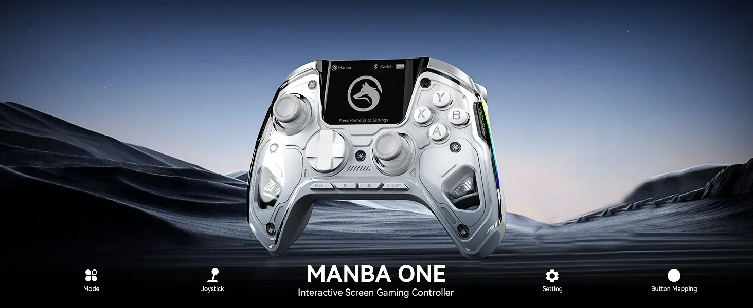 Écran d'affichage interactif de la manette Mamba One V2