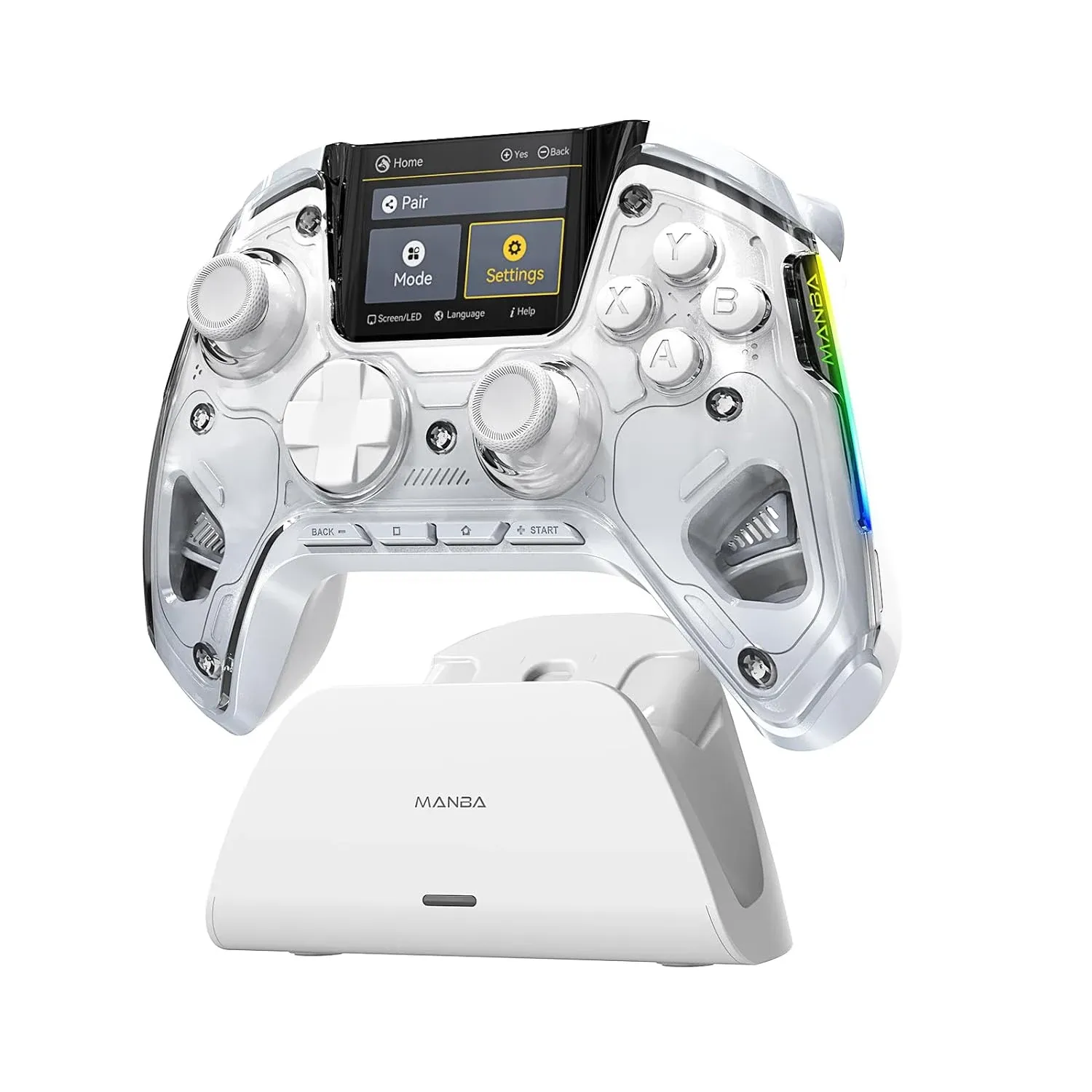 Manette de jeu sans fil Mamba One V2 pour iOS/Android/Switch/PC, stick à effet Hall, éclairage RGB, batterie 1800 mAh avec station de charge 7