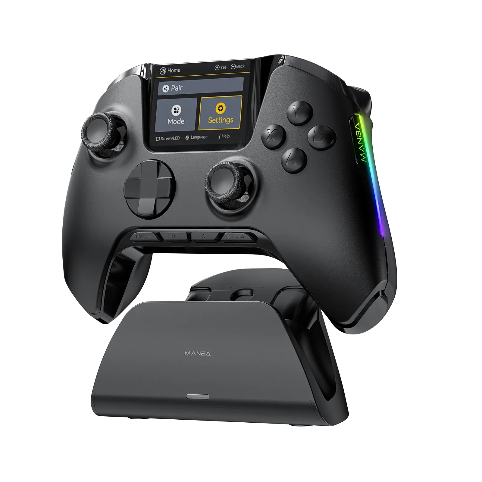 Manette de jeu sans fil Mamba One V2 pour iOS/Android/Switch/PC, stick à effet Hall, éclairage RGB, batterie 1800 mAh avec station de charge 8
