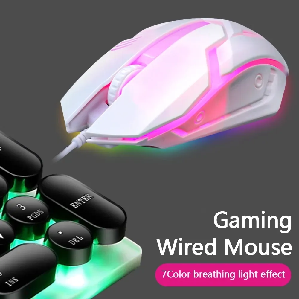 Souris filaire USB silencieuse Limei S1 E avec éclairage LED rétroéclairé pour ordinateur de bureau 2