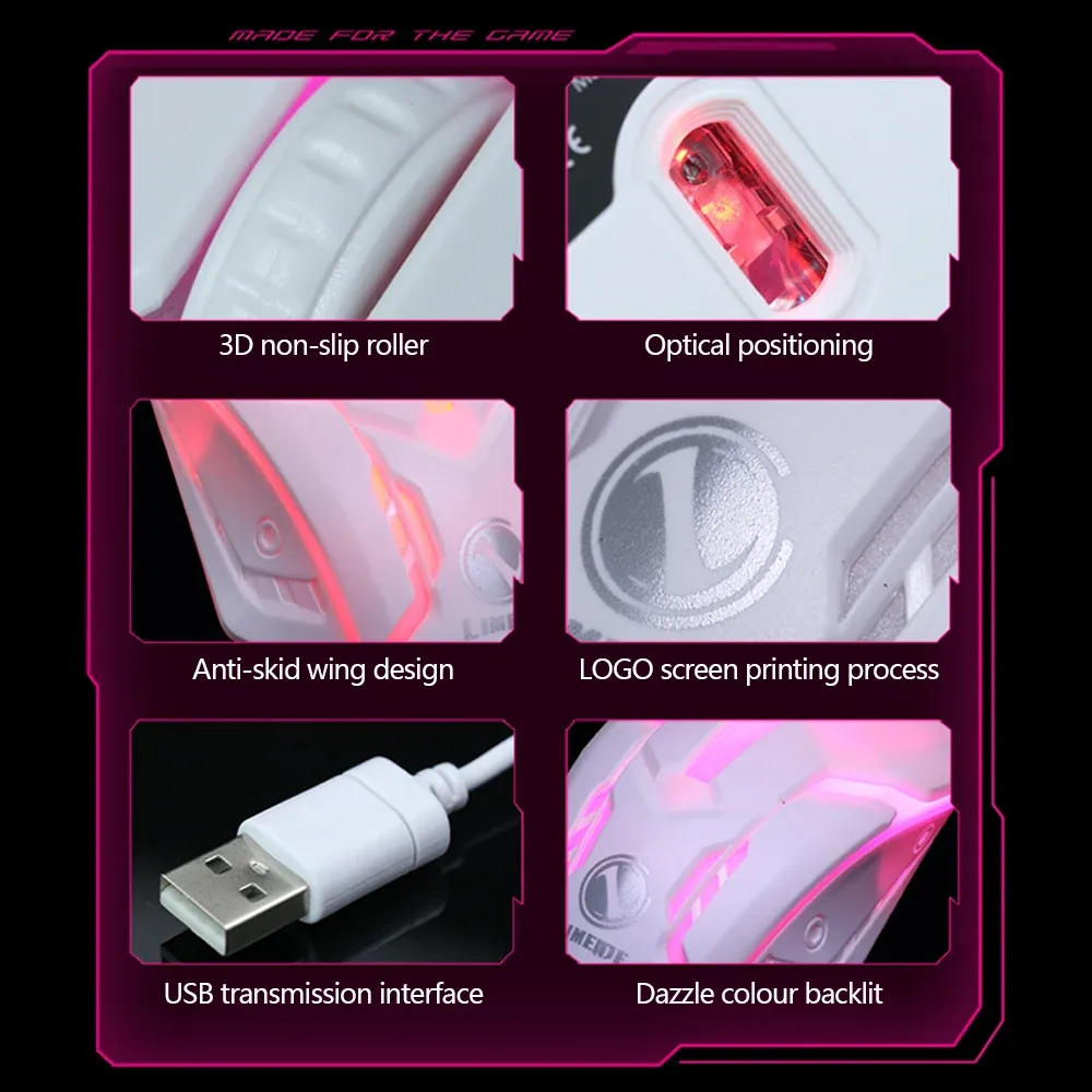 Souris filaire Limei S1, boutons de clic
