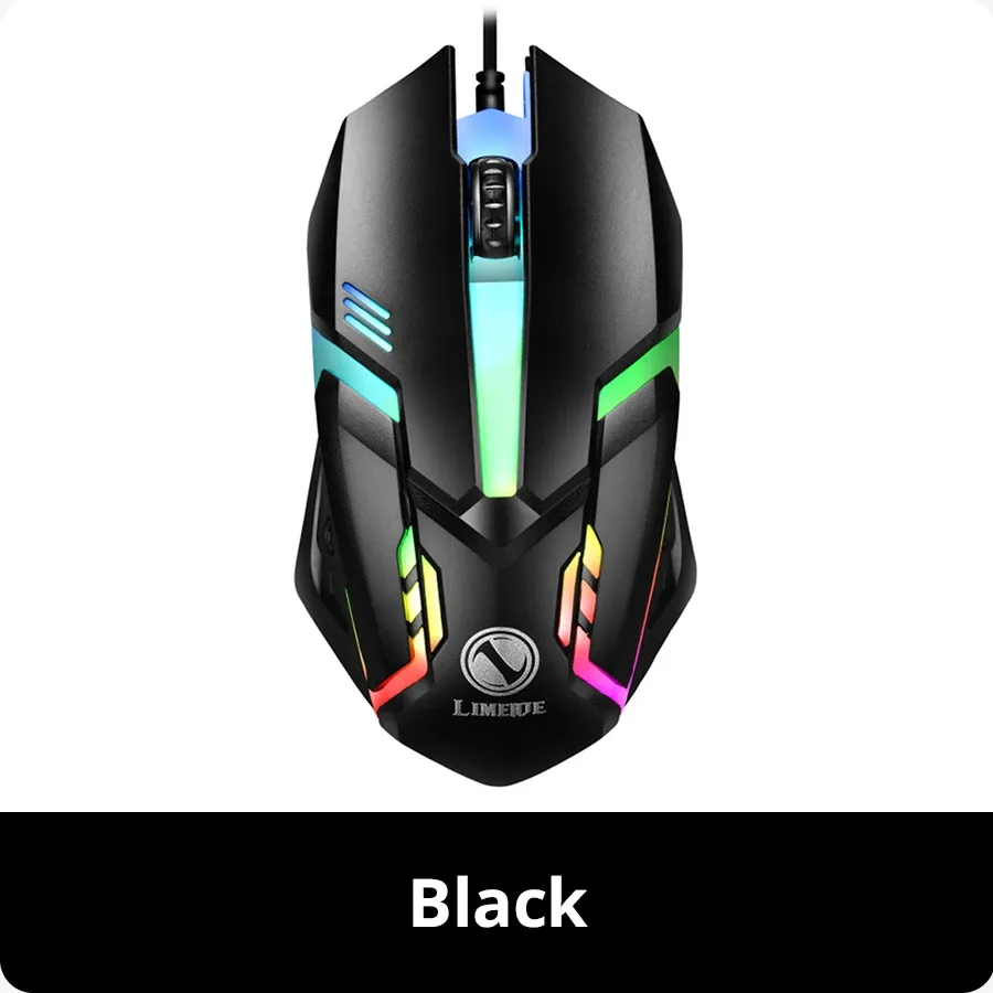 Souris filaire USB silencieuse Limei S1 E avec éclairage LED rétroéclairé pour ordinateur de bureau 8