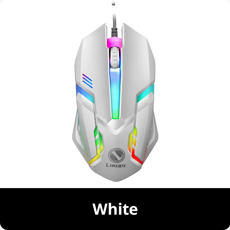 Souris filaire USB silencieuse Limei S1 E avec éclairage LED rétroéclairé pour ordinateur de bureau 7