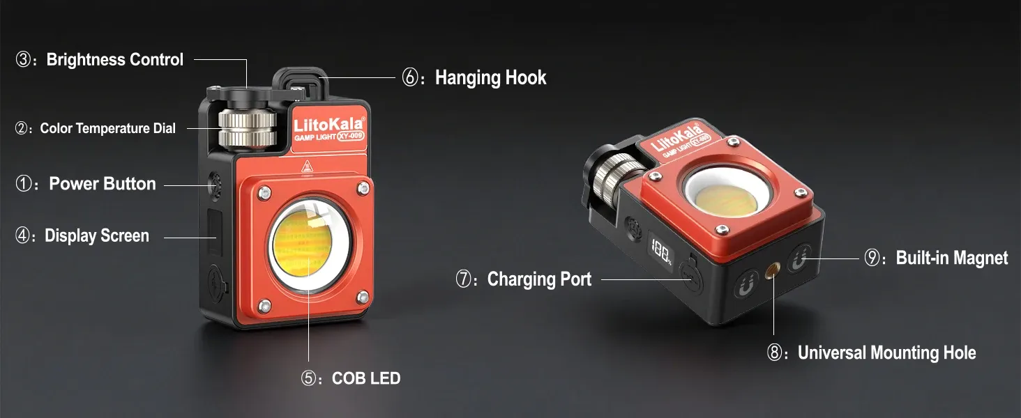 Lampe torche LiitoKala XY-009, usage en extérieur