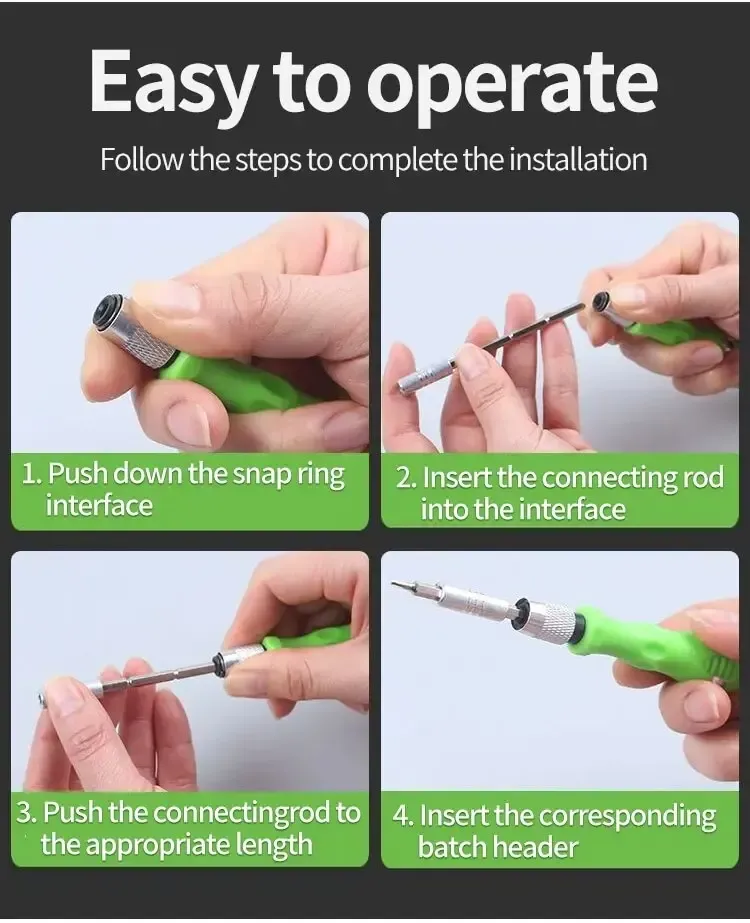 Poignée ergonomique Soft-Touch du tournevis de précision