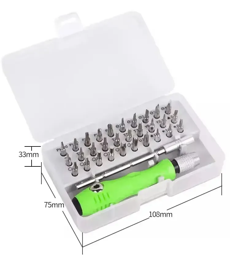 Coffret de tournevis de précision ouvert
