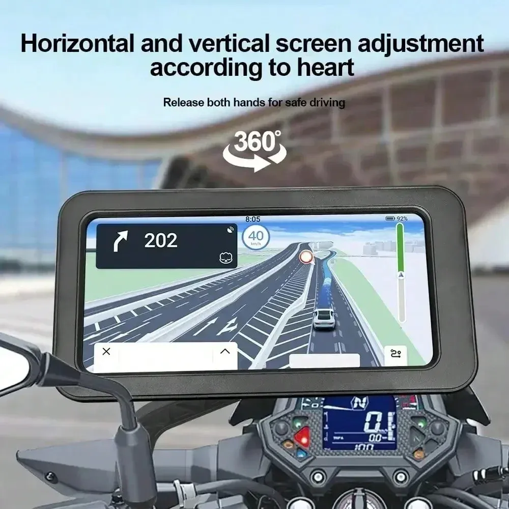 Détail du support de téléphone pour moto