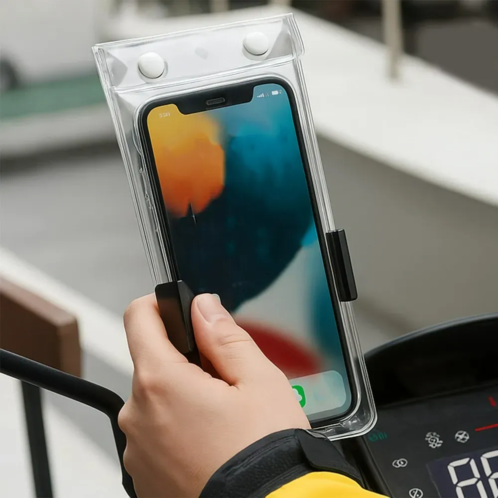Étuis de téléphone universels transparents et étanches, lot de 50 pochettes pour téléphone portable, pour le cyclisme et la randonnée en plein air 5