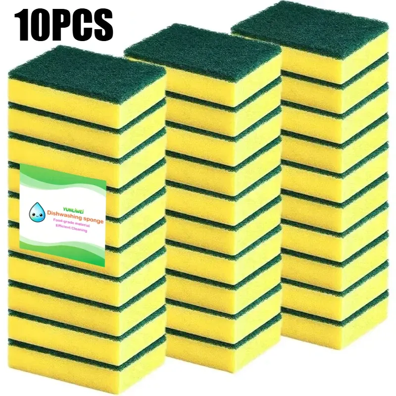 Éponge double face très absorbante, pot de nettoyage magique, brosse antirouille, outil de nettoyage de graisse de cuisine, lot de 10 à 50 pièces 9