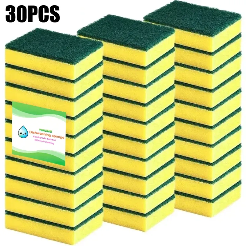 Éponge double face très absorbante, pot de nettoyage magique, brosse antirouille, outil de nettoyage de graisse de cuisine, lot de 10 à 50 pièces 7
