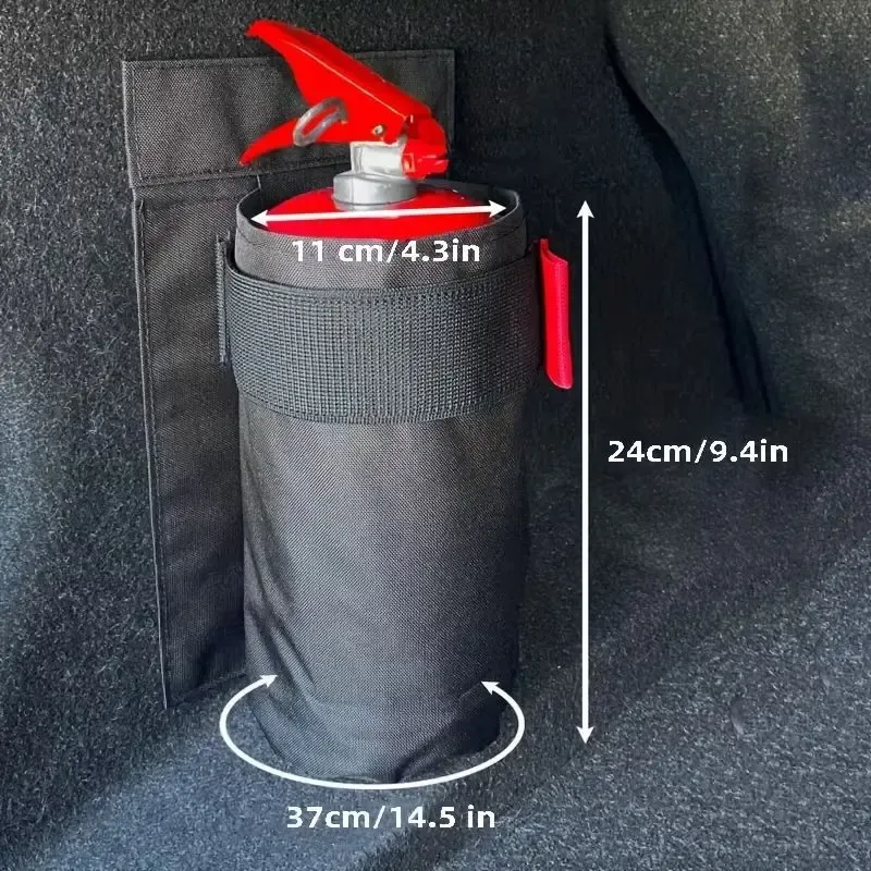 Détail du sac de rangement pour extincteur
