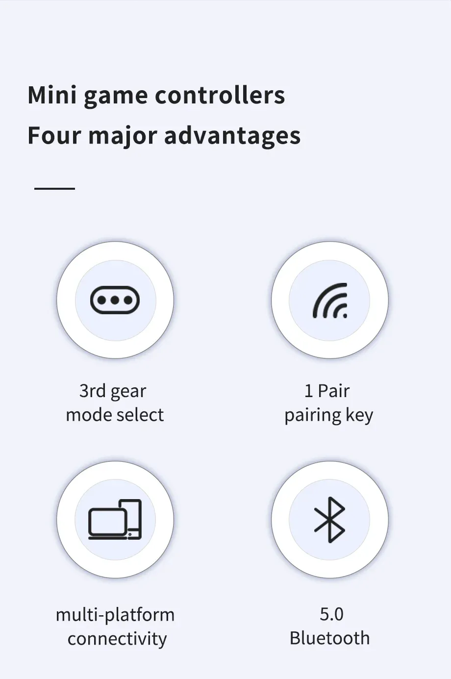 Détails de la manette de jeu Bluetooth