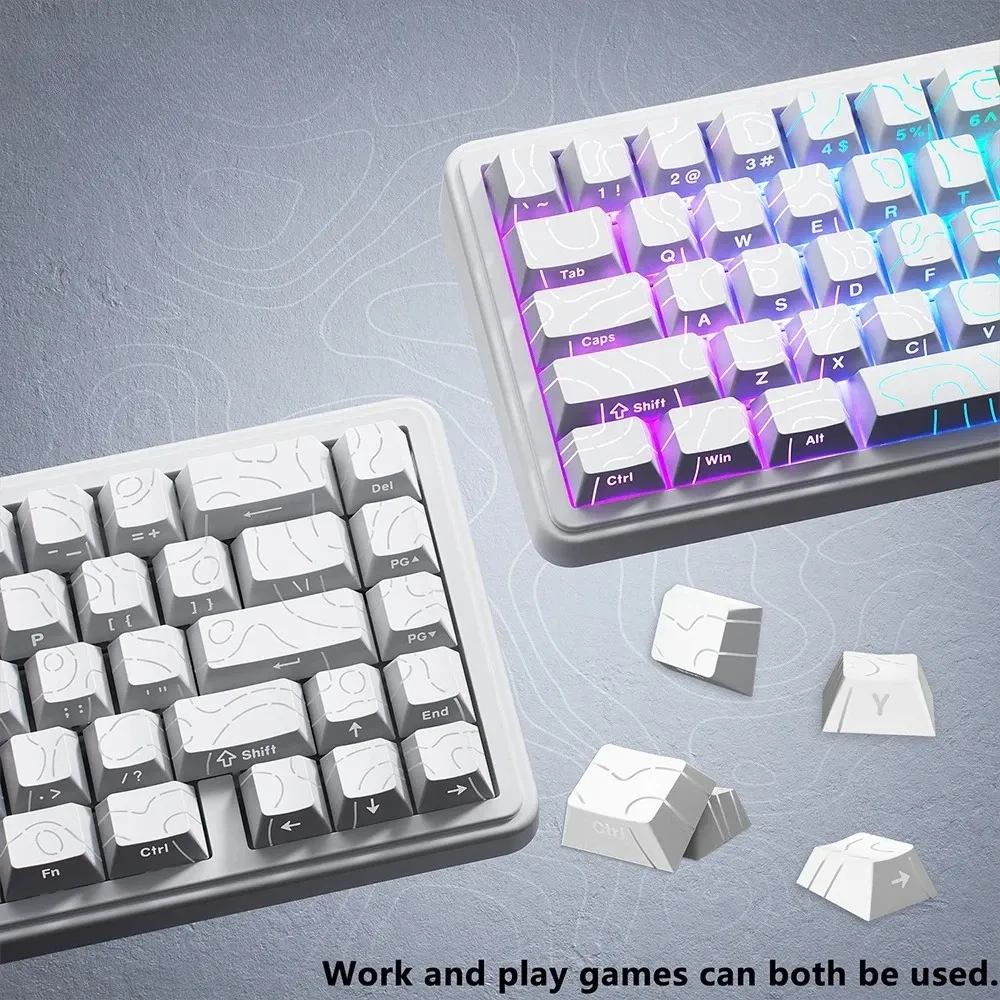 Nouveaux capuchons de touches topographiques Version 4.0, rétroéclairés, 98 touches, PBT, profil Cherry, impression latérale, pour clavier mécanique MX gamer 3