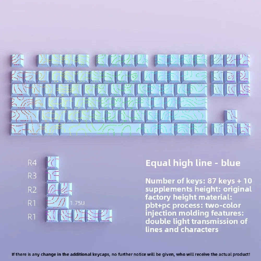 Nouveaux capuchons de touches topographiques Version 4.0, rétroéclairés, 98 touches, PBT, profil Cherry, impression latérale, pour clavier mécanique MX gamer 15