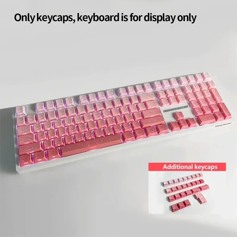 Nouveaux capuchons de touches topographiques Version 4.0, rétroéclairés, 98 touches, PBT, profil Cherry, impression latérale, pour clavier mécanique MX gamer 9