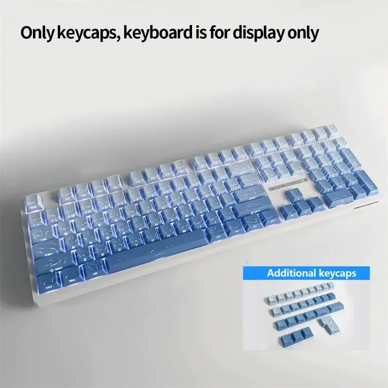 Nouveaux capuchons de touches topographiques Version 4.0, rétroéclairés, 98 touches, PBT, profil Cherry, impression latérale, pour clavier mécanique MX gamer 11