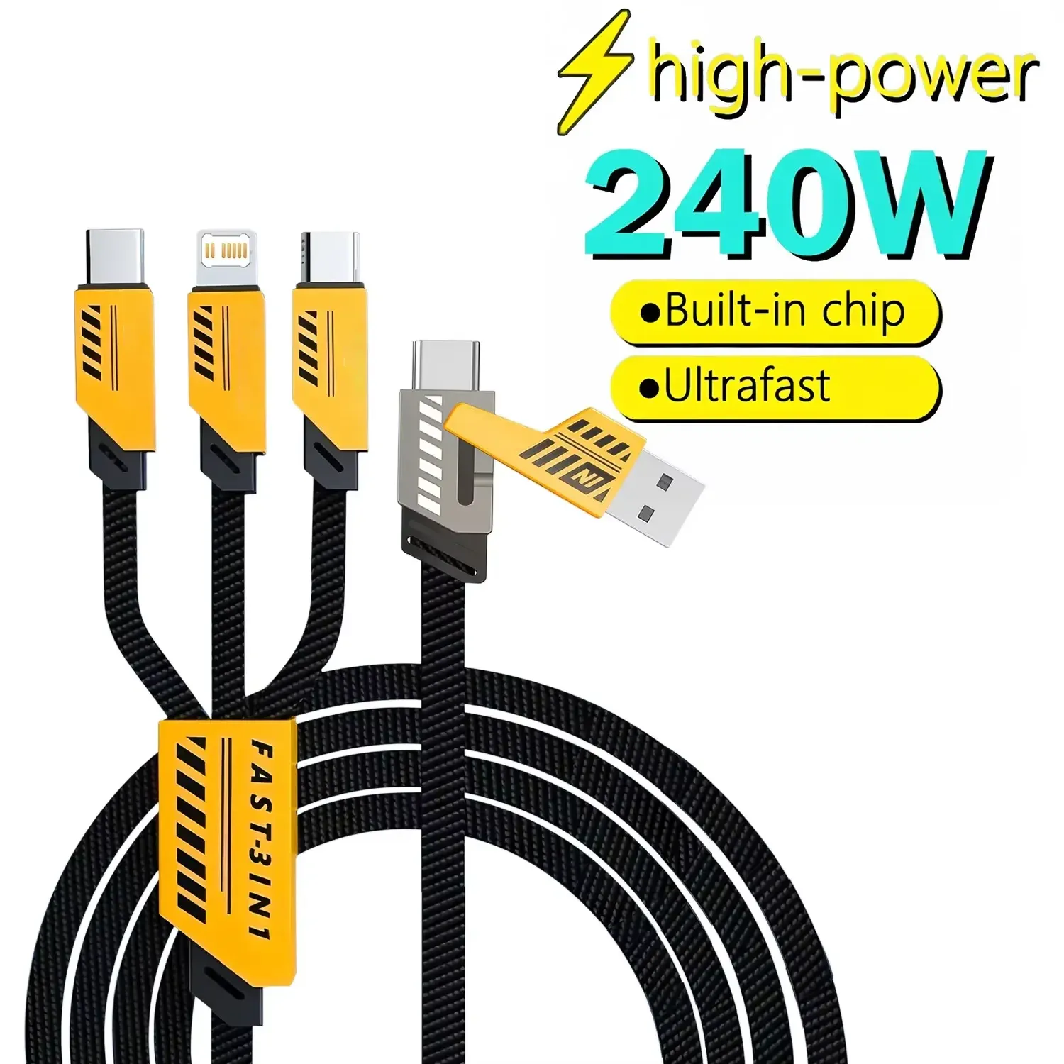 Détail des connecteurs du câble de charge multi-ports