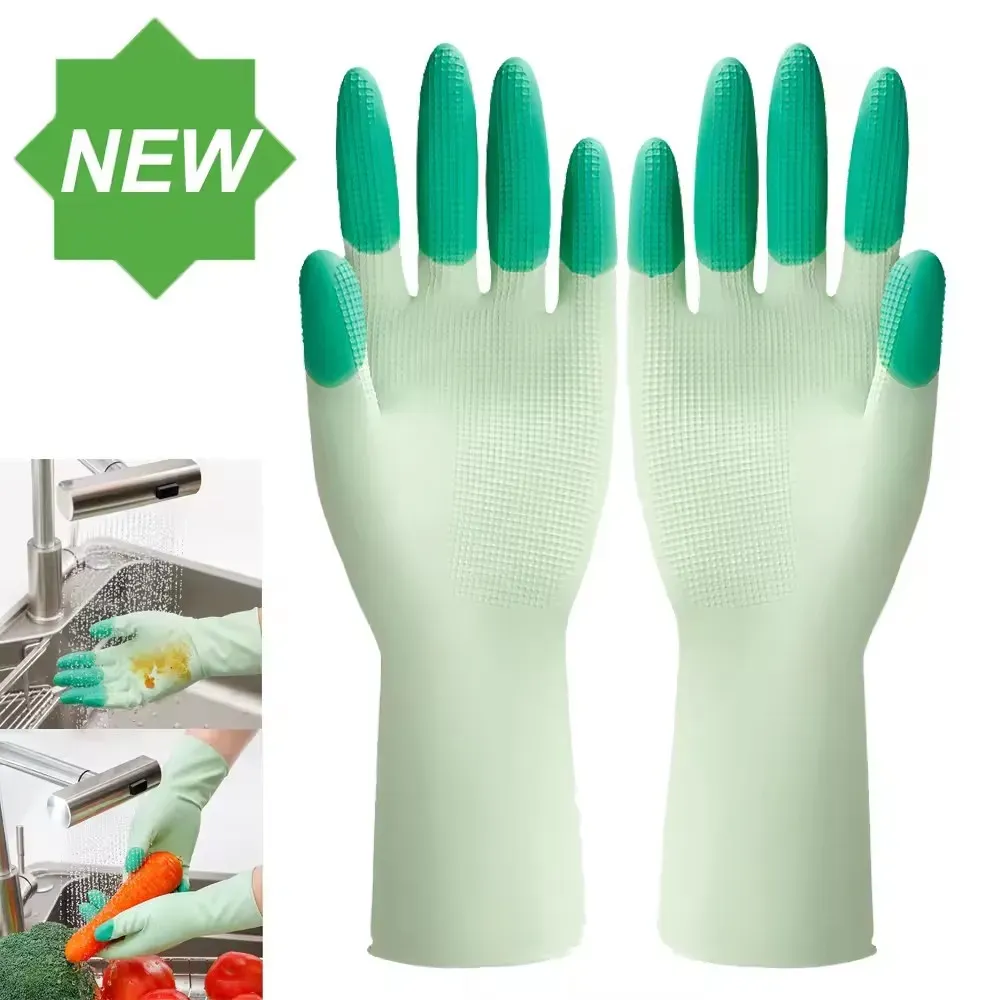 Gants de vaisselle en silicone antidérapants, réutilisables et durables pour la maison