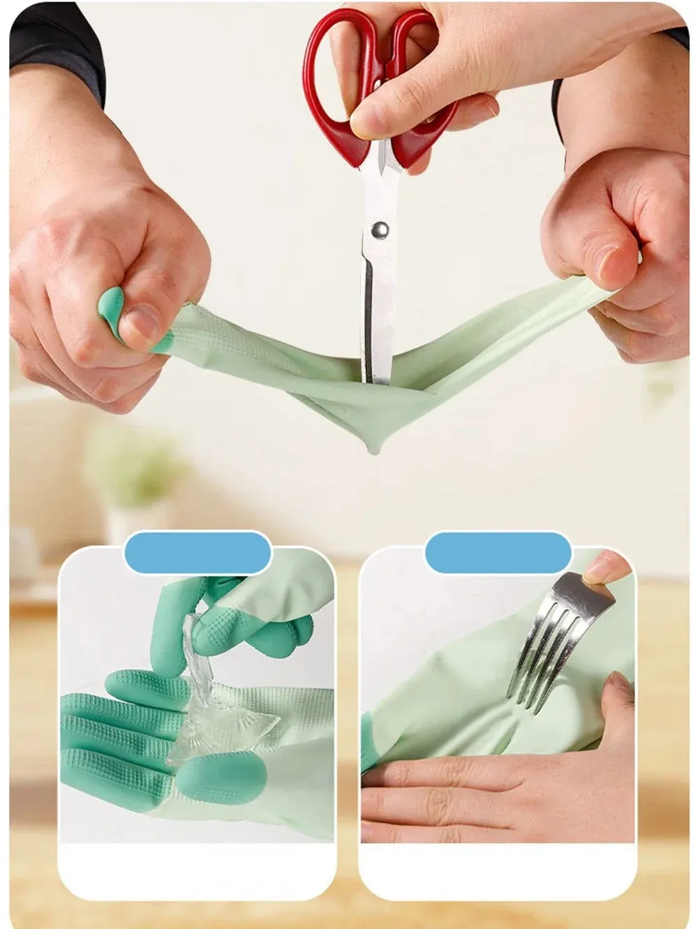 Gants de nettoyage en silicone, pour la salle de bain