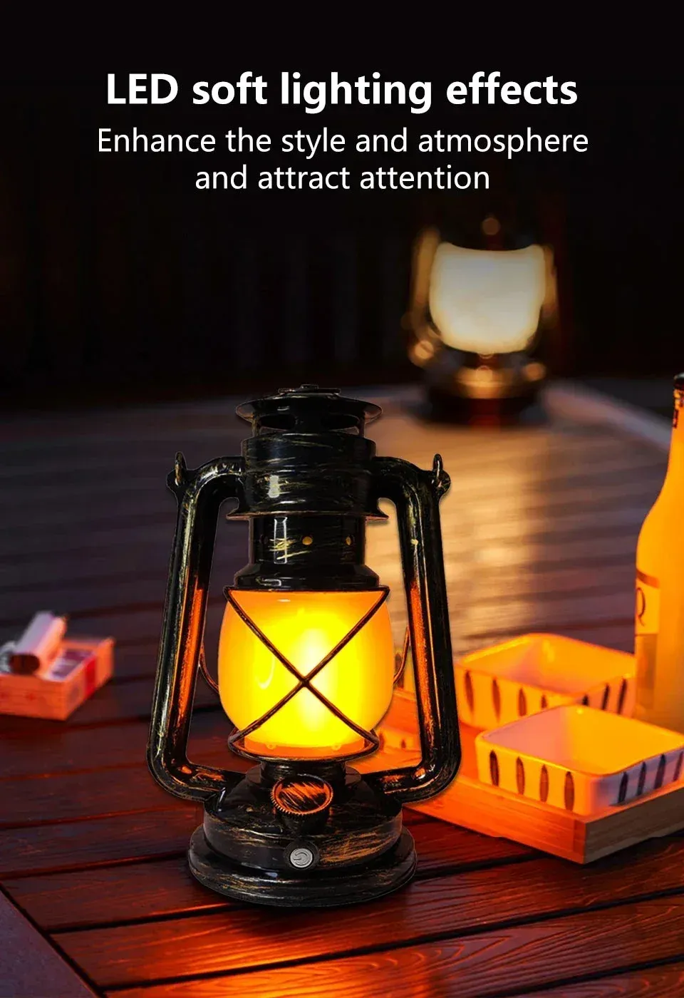 Lanterne vintage dans une ambiance de bar